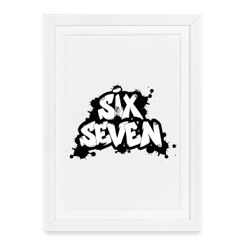 Six Seven Graffiti - Affiche encadrée (27 × 37 cm) - blanc - Devant