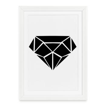 Diamond - Framed poster (27 × 37 cm) - white - Front