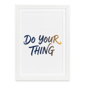 Do Your Thing Schriftzug Brush Lettering - Gerahmtes Poster (27 × 37 cm) - Weiß - Vorne