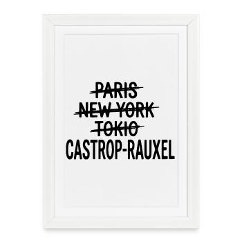 Castrop-Rauxel, Ruhrpott, Chemise de la Ville de la région de la Ruhr - Affiche encadrée (27 × 37 cm) - blanc - Devant