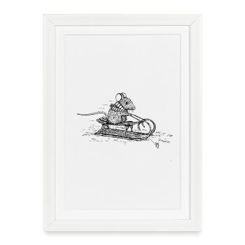 Sleigh - Framed poster (27 × 37 cm) - white - Front