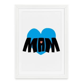 Cœur de maman - Affiche encadrée (27 × 37 cm) - blanc - Devant
