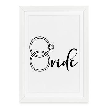 Bague de fiançailles mariée - Affiche encadrée (27 × 37 cm) - blanc - Devant