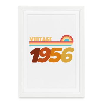 T-Shirt 70 Ans 1956 Rock Style - Affiche encadrée (27 × 37 cm) - blanc - Devant