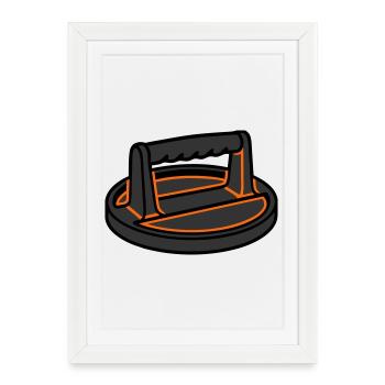 Burger Press Smashburger Camion de Barbecue Grillé - Affiche encadrée (27 × 37 cm) - blanc - Devant