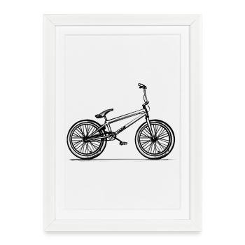 BMX Bike - Illustration - Framed poster (27 × 37 cm) - white - Front