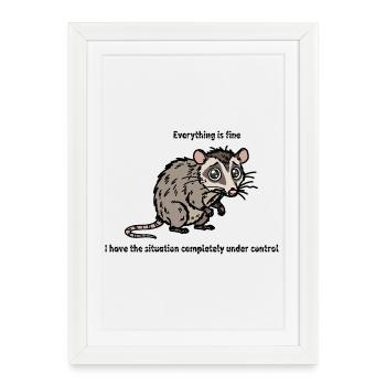Sarcastic Possum - Everything is fine - Framed poster (27 × 37 cm) - white - Front