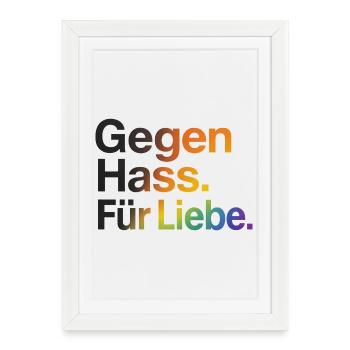 Against Hate For Love for Women & Men CSD - Framed poster (27 × 37 cm) - white - Front