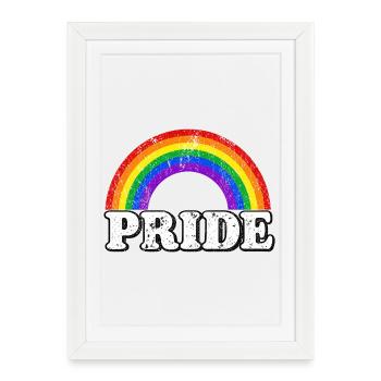 Déclaration vintage de Pride Rainbow Fans LGBTQ - Affiche encadrée (27 × 37 cm) - blanc - Devant
