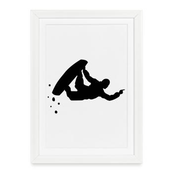 snowboard snowboarding - Affiche encadrée (27 × 37 cm) - blanc - Devant