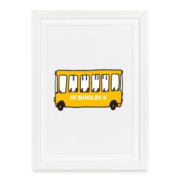 Schoolbus - Affiche encadrée (27 × 37 cm) - blanc - Devant