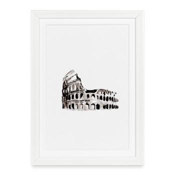 Monument italien Colisée - Affiche encadrée (27 × 37 cm) - blanc - Devant
