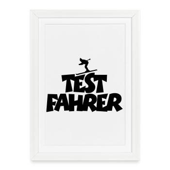 Skifahrer Wintersportler Testfahrer - Gerahmtes Poster (27 × 37 cm) - Weiß - Vorne