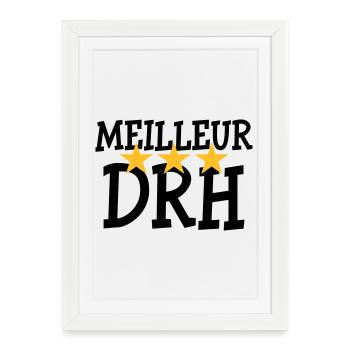Meilleur DRH - Affiche encadrée (27 × 37 cm) - blanc - Devant