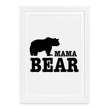 mama bear - Affiche encadrée (27 × 37 cm) - blanc - Devant