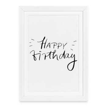 Joyeux anniversaire - Affiche encadrée (27 × 37 cm) - blanc - Devant