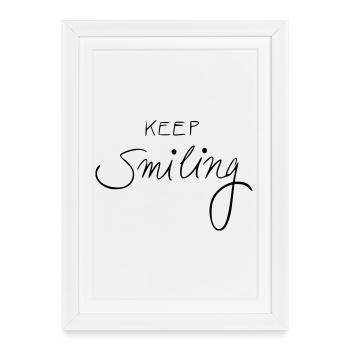keep smiling - Framed poster (27 × 37 cm) - white - Front