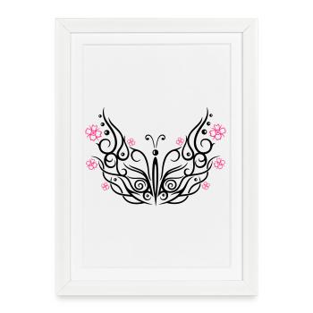 Kirschblüten Schmetterling, butterfly - Affiche encadrée (27 × 37 cm) - blanc - Devant