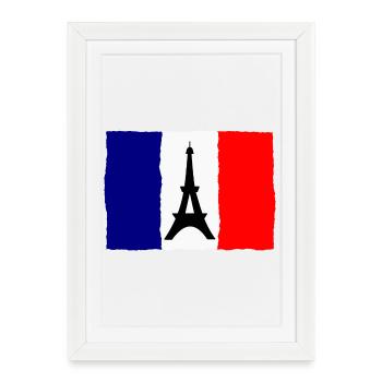 SOCCER. SPORT. FRANCE. CHAMPION. BLUE WHITE RED - Framed poster (27 × 37 cm) - white - Front