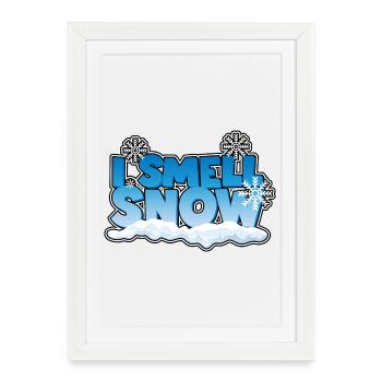 Je sens l’odeur de la neige - Affiche encadrée (27 × 37 cm) - blanc - Devant