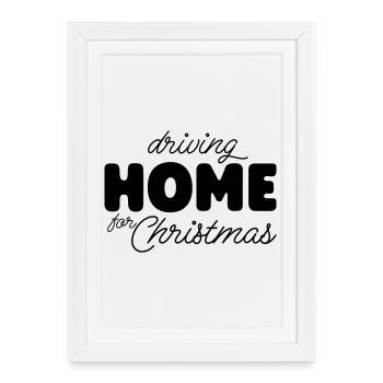 Noël à la maison - Affiche encadrée (27 × 37 cm) - blanc - Devant