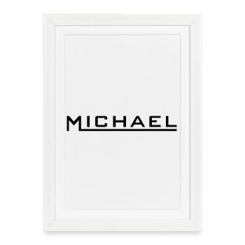 Michael Name Design black - Framed poster (27 × 37 cm) - white - Front