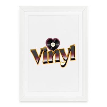 Vinyle Love - Affiche encadrée (27 × 37 cm) - blanc - Devant