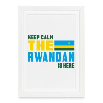 Design drapeau Rwanda Keep Calm - Affiche encadrée (27 × 37 cm) - blanc - Devant