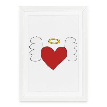 heart with wings - Framed poster (27 × 37 cm) - white - Front