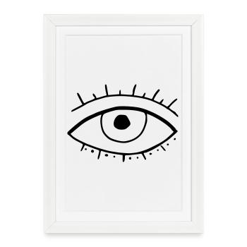 Oeil - Affiche encadrée (27 × 37 cm) - blanc - Devant