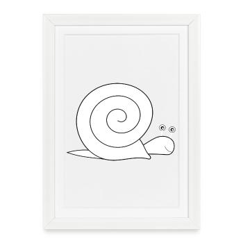 Escargot - Affiche encadrée (27 × 37 cm) - blanc - Devant