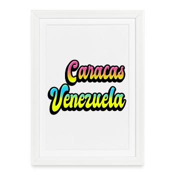 Design de Caracas Venezuela - Affiche encadrée (27 × 37 cm) - blanc - Devant