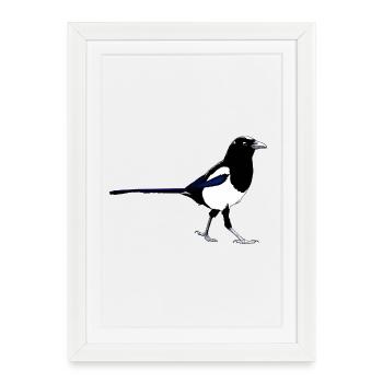 Magpie - Framed poster (27 × 37 cm) - white - Front