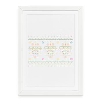 Easter motifs in knitting pattern style for Easter - Framed poster (27 × 37 cm) - white - Front