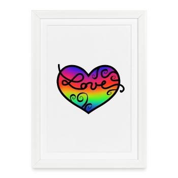 Love - Framed poster (27 × 37 cm) - white - Front