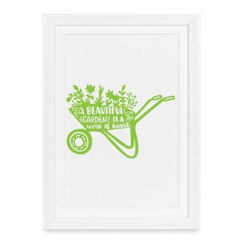 A Beautiful Garden is a Work of Heart - Framed poster (27 × 37 cm) - white - Front