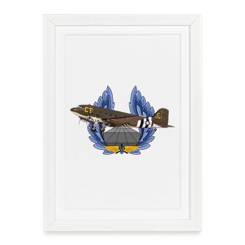 C-47 DC-3 - Framed poster (27 × 37 cm) - white - Front