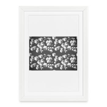 Deco pattern grey-white - Framed poster (27 × 37 cm) - white - Front