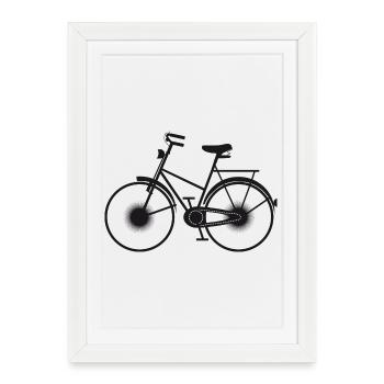 Silhouette de vélo noir - Affiche encadrée (27 × 37 cm) - blanc - Devant
