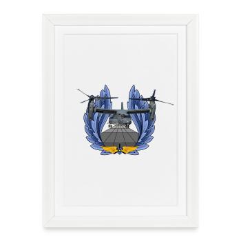 CV-22 Balbuzard pêcheur - Affiche encadrée (27 × 37 cm) - blanc - Devant
