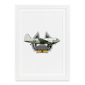C-46 Commando - Affiche encadrée (27 × 37 cm) - blanc - Devant
