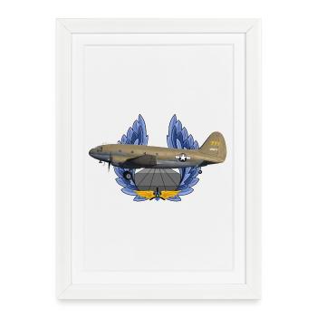 C-46 Commando - Affiche encadrée (27 × 37 cm) - blanc - Devant