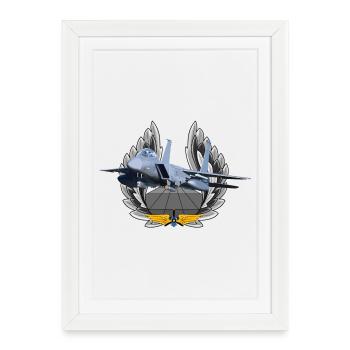 F-15 Eagle - Affiche encadrée (27 × 37 cm) - blanc - Devant