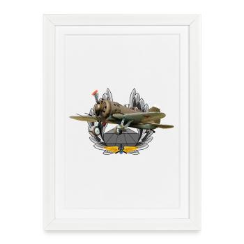 I-16 - Affiche encadrée (27 × 37 cm) - blanc - Devant