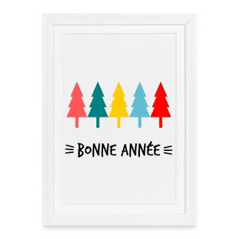 BONNE ANNEE. SAINT SYLVESTRE. NOUVELLE ANNÉE - Affiche encadrée (27 × 37 cm) - blanc - Devant