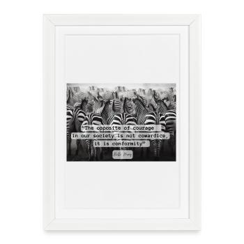 Courage or Conformity Zebras in Contrast Mono - Framed poster (27 × 37 cm) - white - Front
