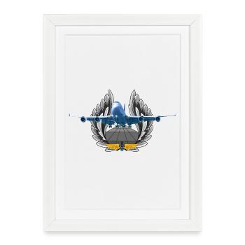 B 747 - Affiche encadrée (27 × 37 cm) - blanc - Devant