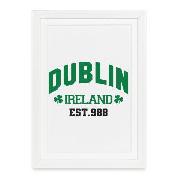 Dublin - Irlande - Affiche encadrée (27 × 37 cm) - blanc - Devant