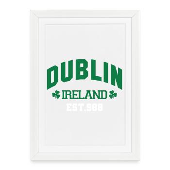 Dublin - Irlande - Affiche encadrée (27 × 37 cm) - blanc - Devant
