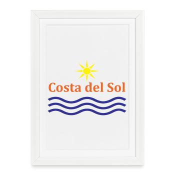 Costa del Sol Sun and Waves Design - Framed poster (27 × 37 cm) - white - Front